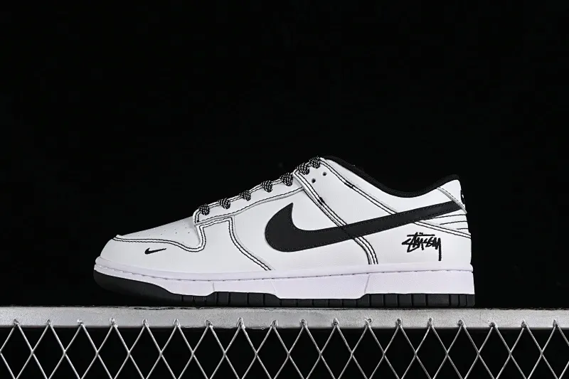 All categories Nk SB Dunk Series Nk SB Dunk Low High-end customized low-top sneakers Stussy x Nk Dunk Low Stussy-white and black hook SB low-top casual sneakers FC1688-137